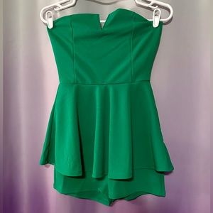 NWT Vibrant Green Strapless Romper size SM